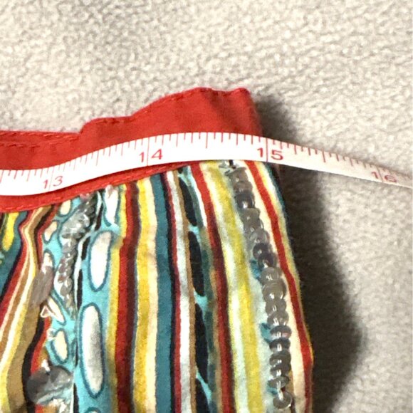 Vtg Papillon Los Angeles M Multicolor Boho Maxi Skirt With Mirror Embellishments - Picture 4 of 6